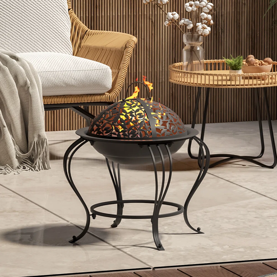 Aela 51Cm H x 48Cm W Outdoor Fire Pit with Lid