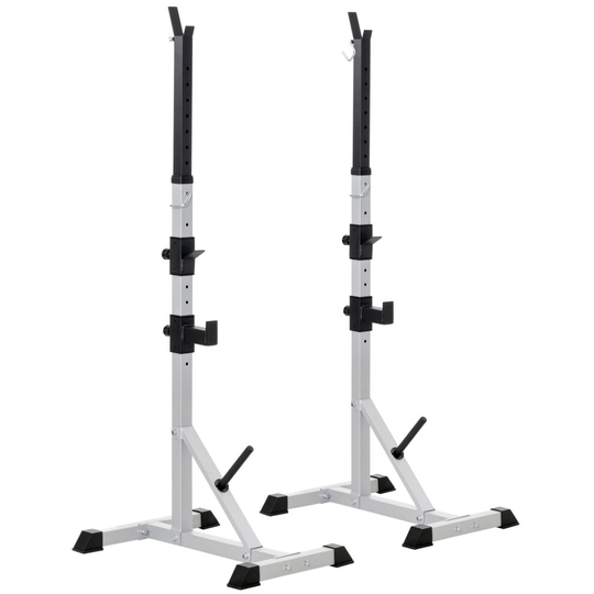 HOMCOM Adjust Pair of Barbell Squat Racks Stand Weight Lifting Gym