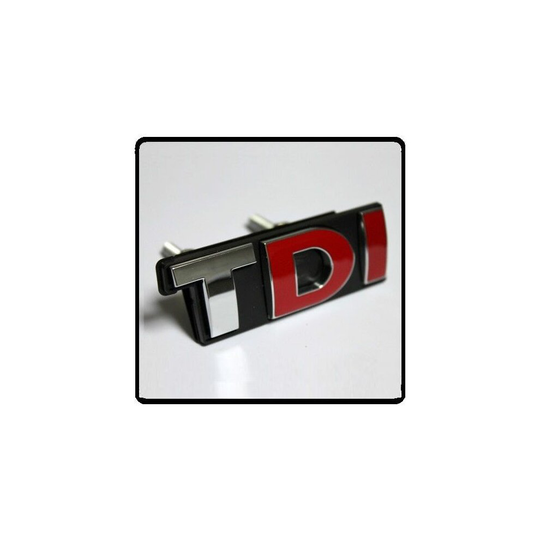 TDI Red & Chrome Grill Badge Emblem For VW Volkwagen Audi