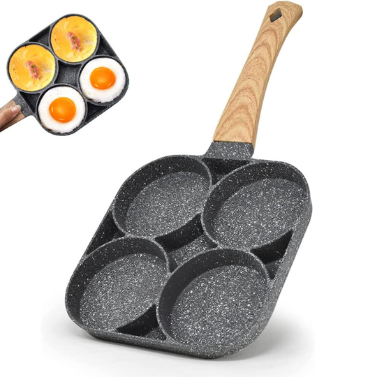 Non-Stick Frying Pan 4 Hole Omelet Pan Pancake Pan Fried Burger Pan