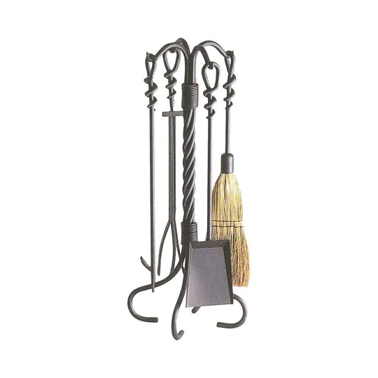 4 Piece Iron Fireplace Tool Or Tool Set