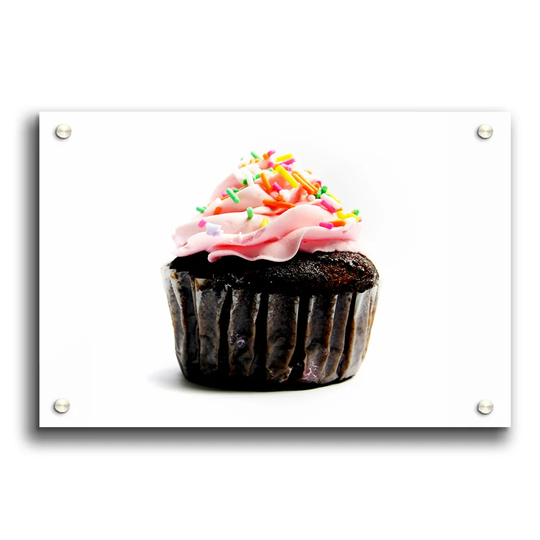Chocolate Pink Cupcake - Unframed Photograph Print on Acrylic