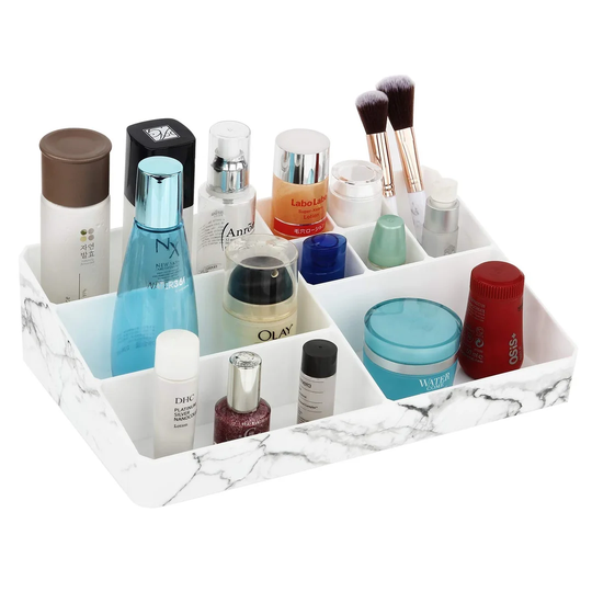 9 Grid Makeup Organiser Tray Cosmetic Display Case Table Desktop Storage Box, Office Stationery Storage Holder Makeup Box Units For Bathroom Drawers,V