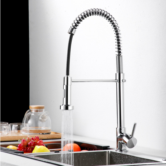 Kitchen Sink Taps Pull Out Spray Single Lever Chrome Brass Mono Mixer Tap
