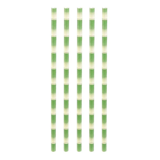 Fancy Printed Paper Straws (Pack Of 50) Bamboo