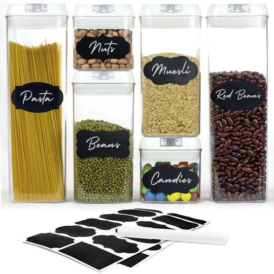 6 Clear Airtight Food Storage Containers Set with lids