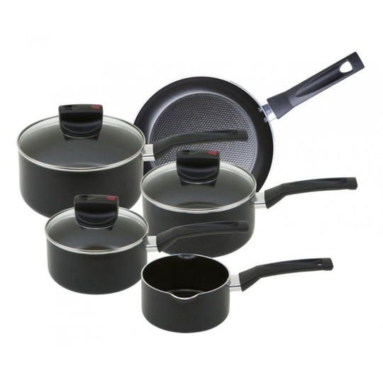 Prestige 22051 Non-Stick 5 Piece SafeCook Aluminium Cookware Set - Black