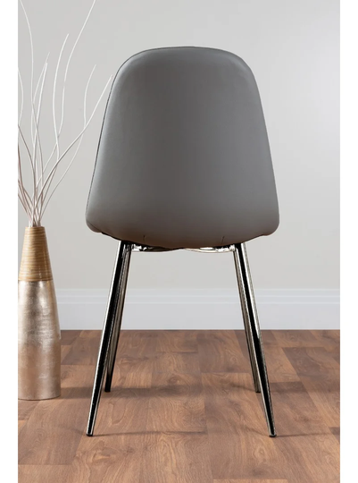 Novara Black Leg 120Cm Round Glass Dining Table & 6 Grey Corona Black Leg Chairs