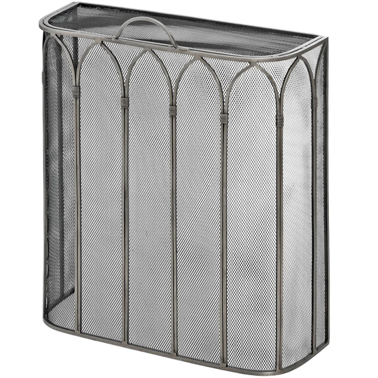 Asine Gothic Antique Pewter Fireplace Screen