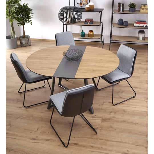 Extendable Round Dining Table 118-148 Cm X 118 Cm X 76 Cm