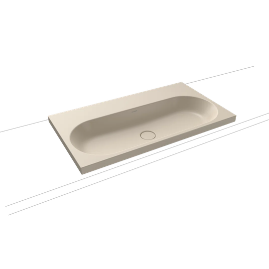 Centro Beige Steel Enamel Rectangular Bathroom Sink