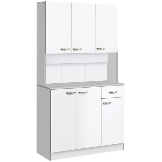 HOMCOM Modern Freestanding Pantry Cupboard Kitchen Hutch w/ Storage