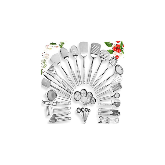 Home Hero Stainless Steel Kitchen Utensil Set 29 Cooking Utensils Nonstick Kitchen Utensils Cookware Set with Spatula Best Kitchen Gadgets Kitchen Too