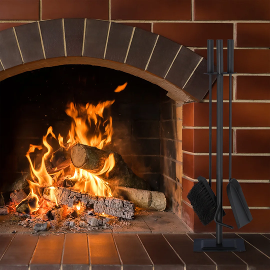 Reanna 4 Piece Steel Fireplace Tool Set