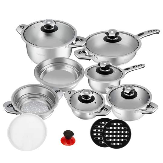 Blue Elephant Haru 16 Pieces Stainless Steel Non Stick Cookware Set