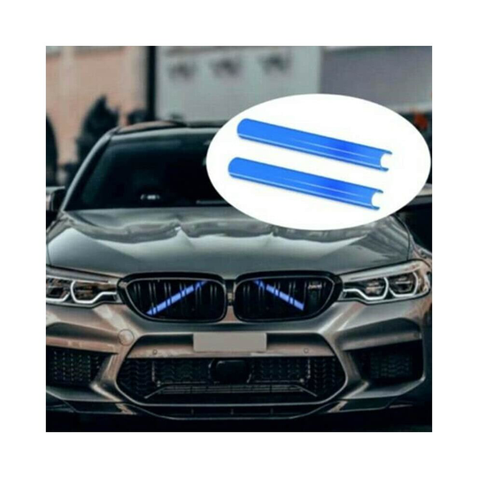 BMW Blue 2 Grill Bar V Brace For BMW F30, F32, F34, F35, F36 3 4 Series Front Grille Trim Strip Cover
