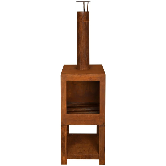 Esschert Design Outdoor Fireplace with FireWood Storage