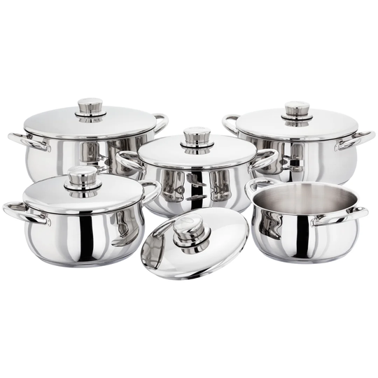 Stellar 1000, 5 Piece Stainless Steel Casserole Set, 16/18/20/22/24cm casseroles