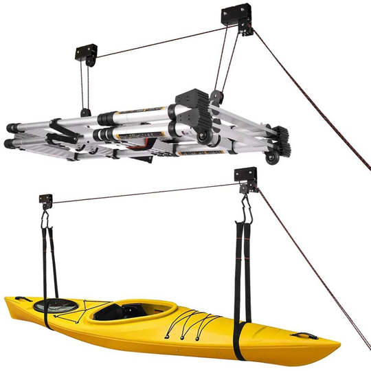 (2) Youngshion Heavy Duty 45kg Capacity Ceiling Mount Bicycle Kayak Canoe Garage Storage Rack Lift Hoists Pulley System