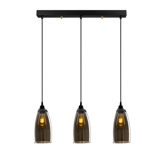 Paloalto 3 - Light Kitchen Island Jar Pendant with Glass Accents
