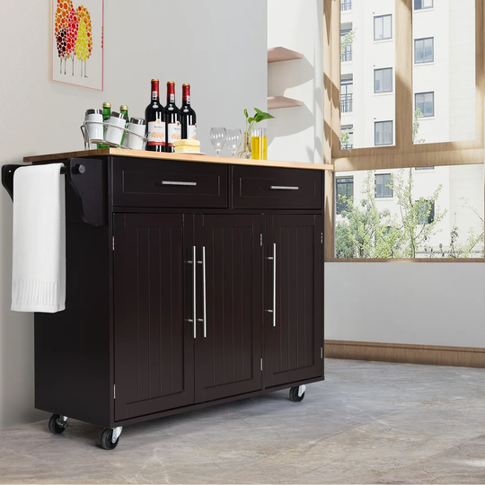 Hysell 121 Cm Kitchen Trolley with Locking Wheels