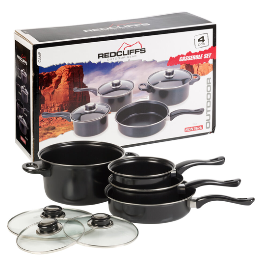 7pc Non Stick Cookware Pot & Pan Set + Glass Lids Easy Clean Coating