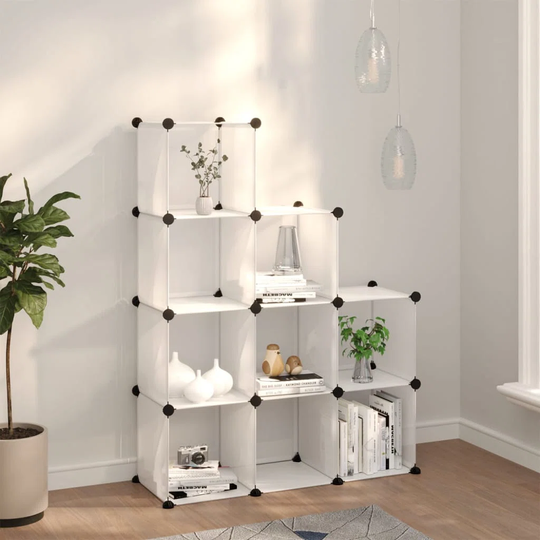 Rebrilliant Storage Cube Organiser With 9 Cubes Transparent PP