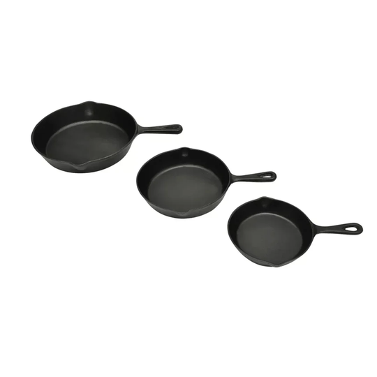 Belfry Kitchen 3 Pieces Cast Iron Non Stick Cookware Set