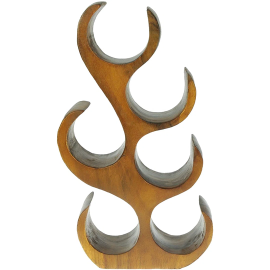 Ableton 6 Bottle Solid Wood Wall Mounted Wine Bottle Rack in Brown