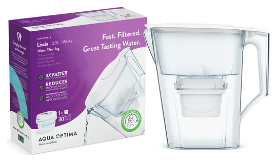 Aqua Optima Liscia Water Filter Jug - White