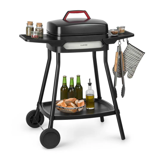 Klarstein 85cm W x 55cm D Portable Indoor/Outdoor Use Single Burner Barbecue Electric Grill