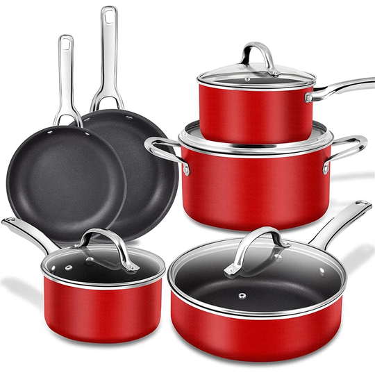 Belfry Kitchen Veun 6 Pieces Aluminum Non Stick Cookware Set