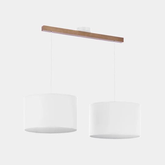 Felisberto 2 - Light Kitchen Island Drum Pendant with Wood Accents