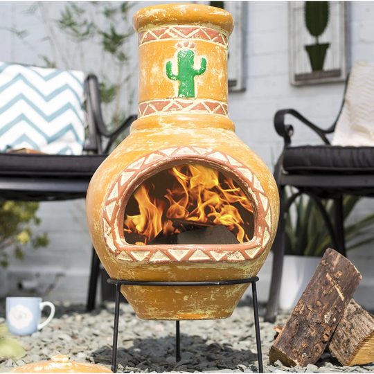 Bernardo Clay Wood Burning Chiminea