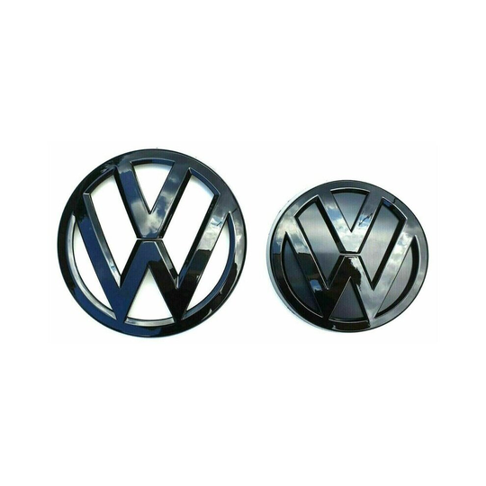 Gloss Black Front Grill & Rear Badge Emblem Set For VW Volkwagen Golf MK7.5 2017-2020