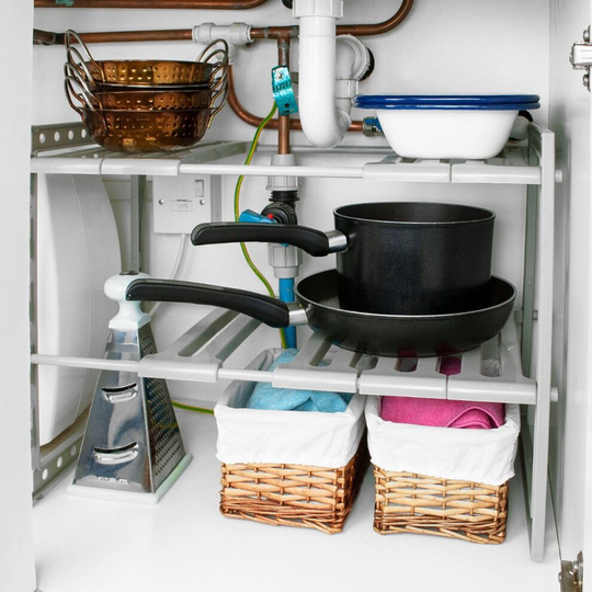 Adjustable 2 Tier Under-Sink Organiser Rack
