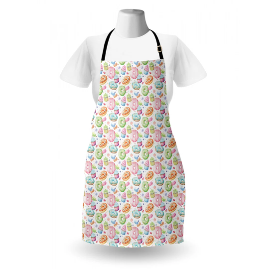 Glazed Doughnut Macarons and Cupcakes Apron
