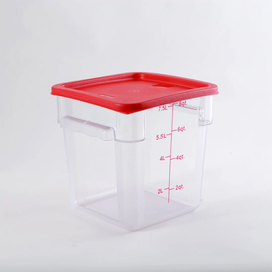 Belfry Kitchen 8 Qt Commercial Grade Square Food Storage Containers With Lids,polycarbonate,clear - Case Of 5