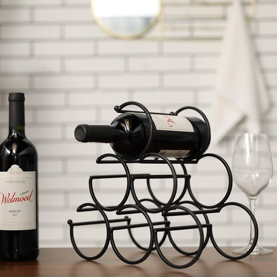 Iron Tabletop Wine Rack 29.5X16x27.5Cm Rustic Wine Bottle Rack Storage Wine Shelf Freestanding Wine Holder Portable Wine Cabinet Mini Bar For Home Cou