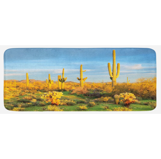 Giovanna Saguaro Sonoran Desert Blooms Kitchen Mat