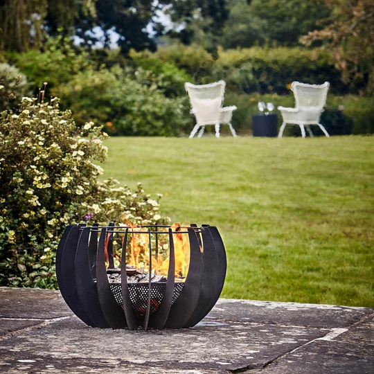Outdoor Solis Firebowl In Matt Black H30CM W50CM