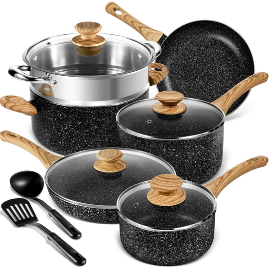 Belfry Kitchen Haywa 12 Piece Aluminium Non Stick Cookware Set