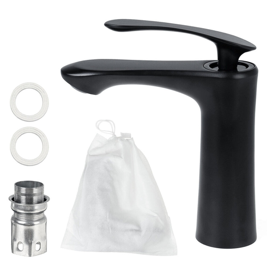 Matte Black Bathroom Sink Faucet Basin Cold/Hot Mixer Tap Single Handle