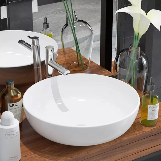 Rina Ceramic Circular 415 mm Countertop Basin