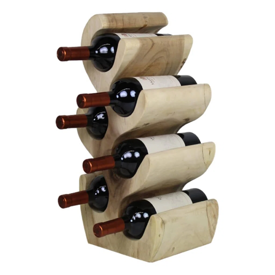 Belmond 6 Bottle Solid Wood Floor Wine Bottle Rack in Brown