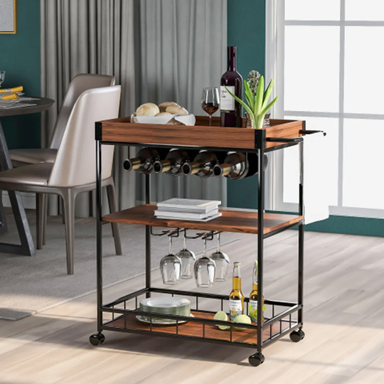 Campana 67Cm Iron Kitchen Trolley with Locking Wheels