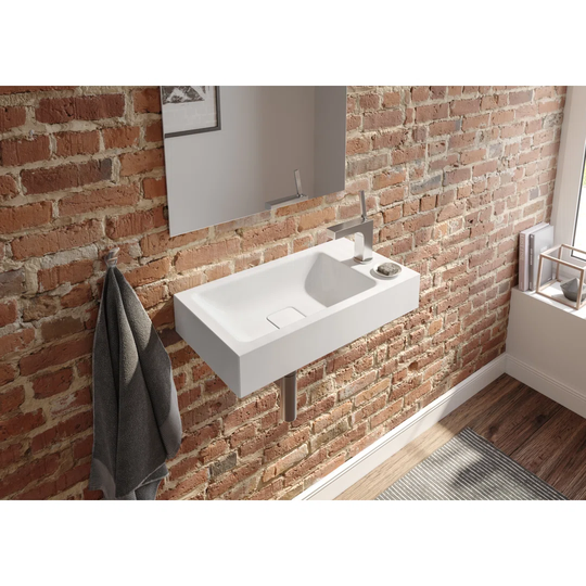 Grey Steel Enamel Rectangular Wall Hung Basin Bathroom Sink