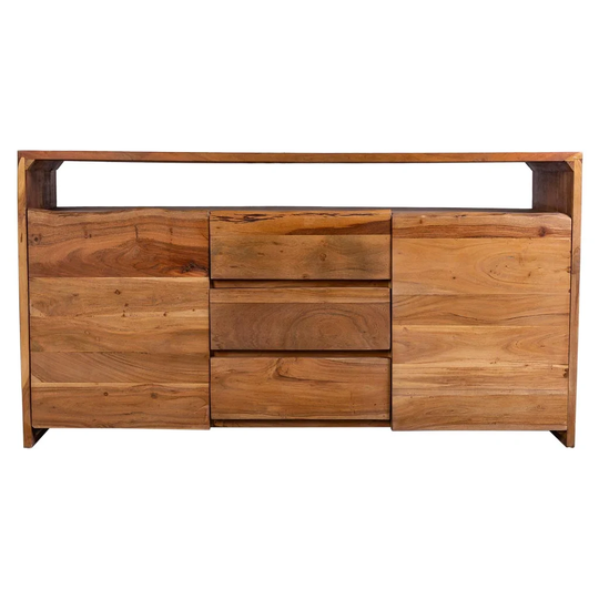Brockway 160Cm Wide 3 Drawer Acacia Solid Wood Sideboard