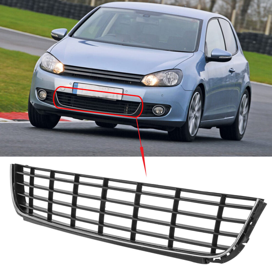 Fit VW Golf MK6 09-12 Front Lower Centre Bumper Grille Black