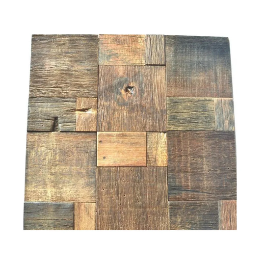 Hughe Rustic 30 x 30 cm Wood Mosaic Tile in Brown
